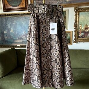 NWT! MSGM Python Print Skirt